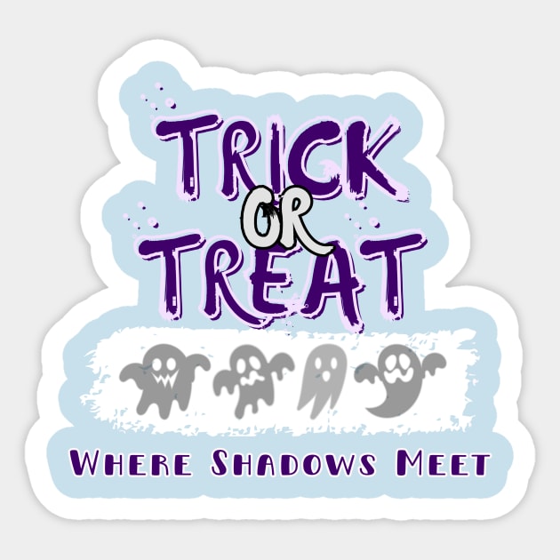 Shadowy Haunts: Trick or Treat Delights Sticker by DaShirtXpert